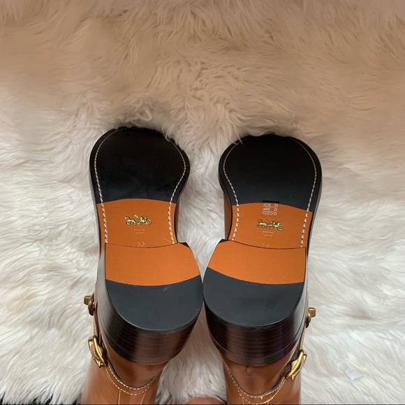 New! COACH Sutton Leather Charm Riding Boots - Picture 11 of 12